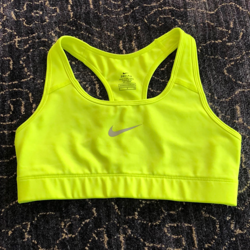 Nike Neon Yellow Sports Bra Size Small